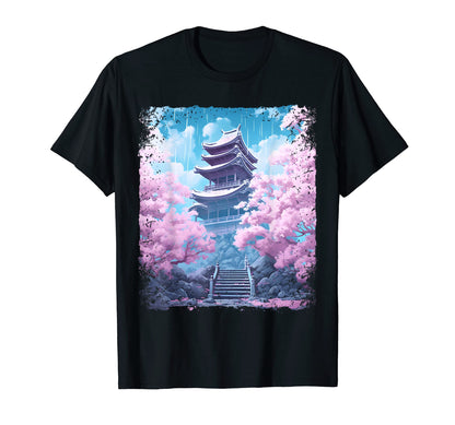 Sakura Tree Temple Aesthetic Cherry T-Shirt - Streetwear Style for Adults - T-Shirt, Sweatshirt, Hoodie