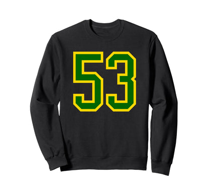 Green Yellow Sport Team Number 53 Sweatshirt - Custom Art Print Men Women - T-Shirt, Sweatshirt, Hoodie