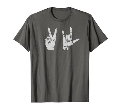Peace And Love Asl T-Shirt - Unique Graphic Unisex - T-Shirt, Sweatshirt, Hoodie