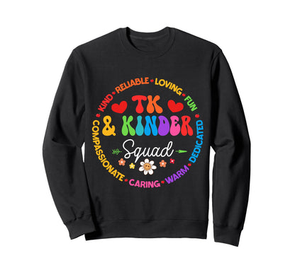 Tk And Kinder Squad Transitional Sweatshirt - Aesthetic Graphic for Adults - T-Shirt, Sweatshirt, Hoodie