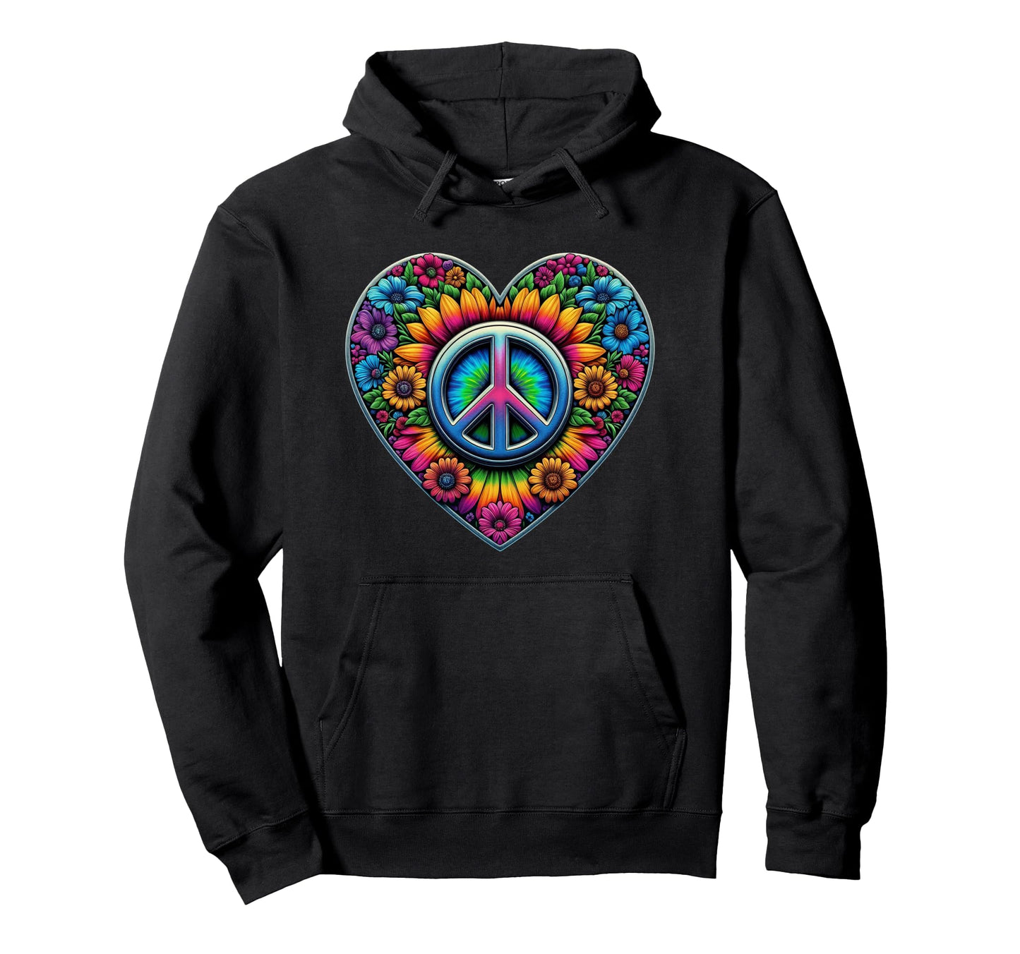Love Peace Sign 60S 70S Groovy Hippie Hoodie - Novelty Apparel Unisex - T-Shirt, Sweatshirt, Hoodie