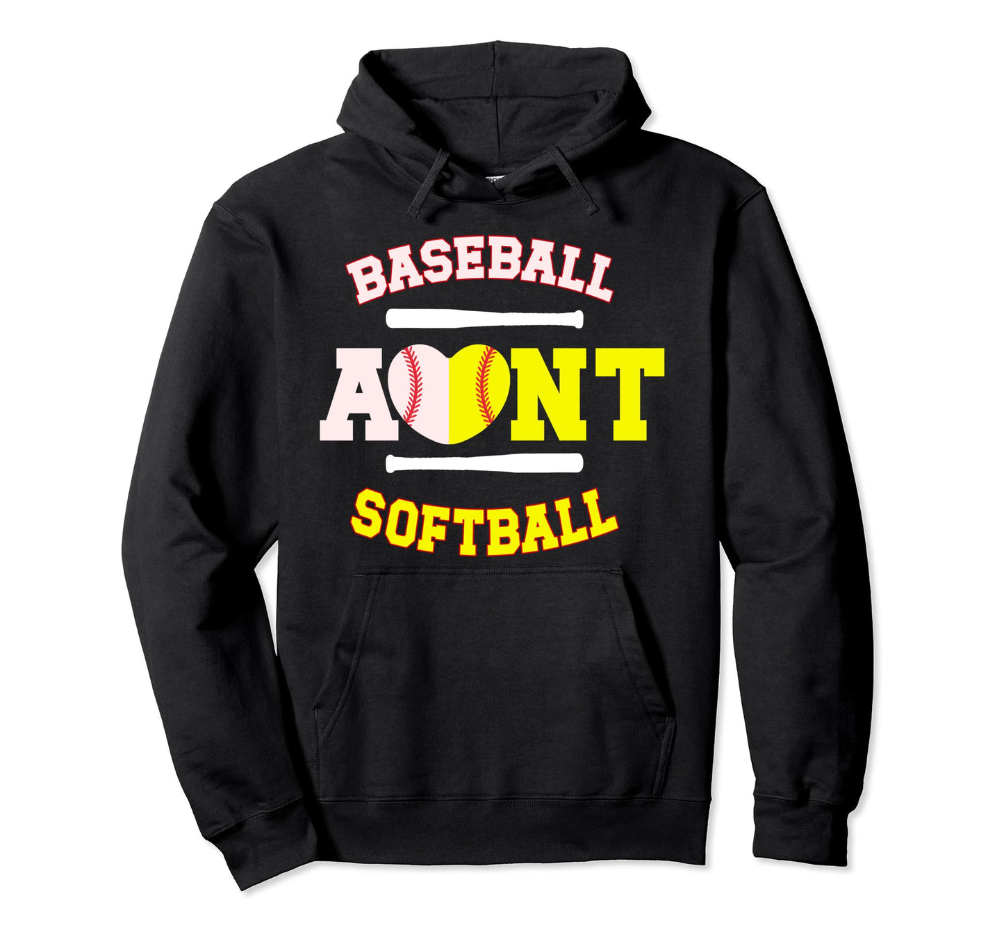 Baseball Softball Aunt Softball Hoodie - Fun Novelty Design for Adults - T-Shirt, Sweatshirt, Hoodie