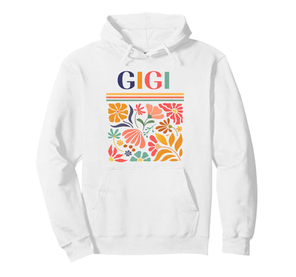 Gigi Boho Floral Folk Art Flowers Hoodie - Trendy Graphic Unisex - T-Shirt, Sweatshirt, Hoodie