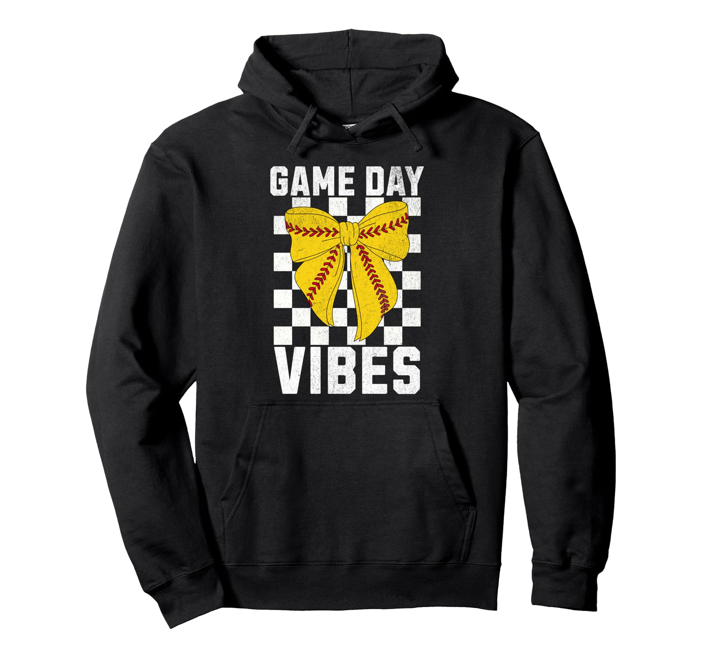 Game Day Vibes Coquette Bow Softball Mom Hoodie - Minimalist Print Unisex - T-Shirt, Sweatshirt, Hoodie