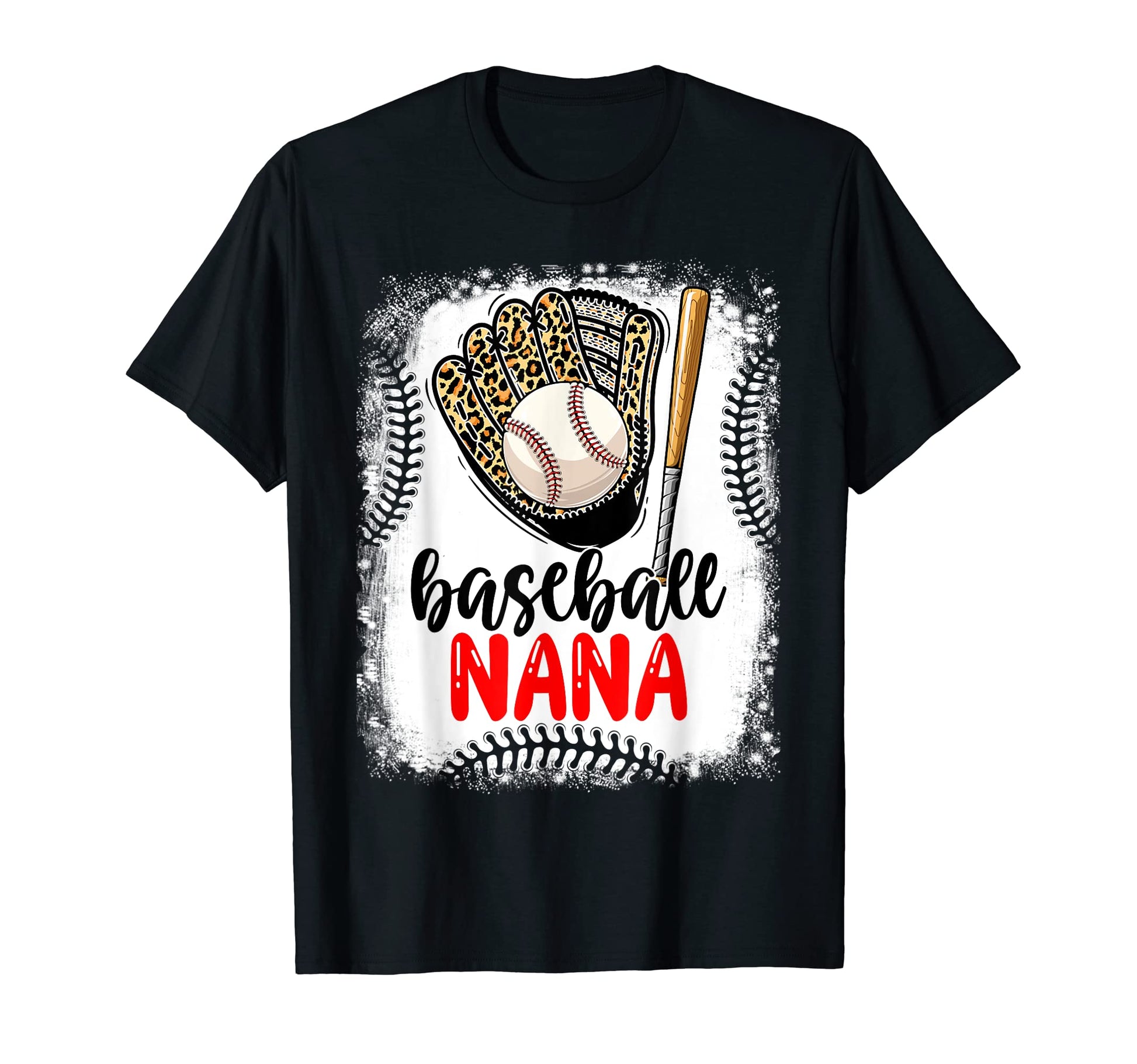 Leopard Baseball Nana Game Day From Mothers T-Shirt - Graphic Print Unisex - T-Shirt, Sweatshirt, Hoodie