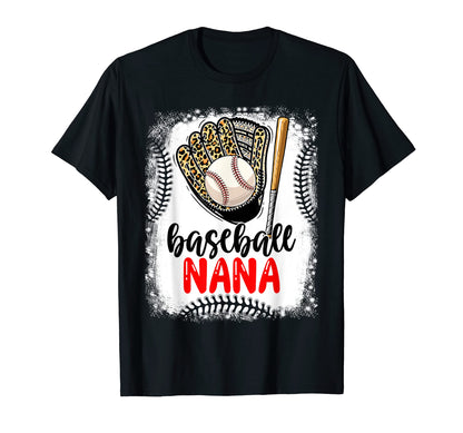 Leopard Baseball Nana Game Day From Mothers T-Shirt - Graphic Print Unisex - T-Shirt, Sweatshirt, Hoodie