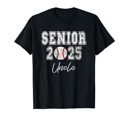 Class 2025 Senior Baseball Player Uncle T-Shirt - Aesthetic Graphic Unisex - T-Shirt, Sweatshirt, Hoodie