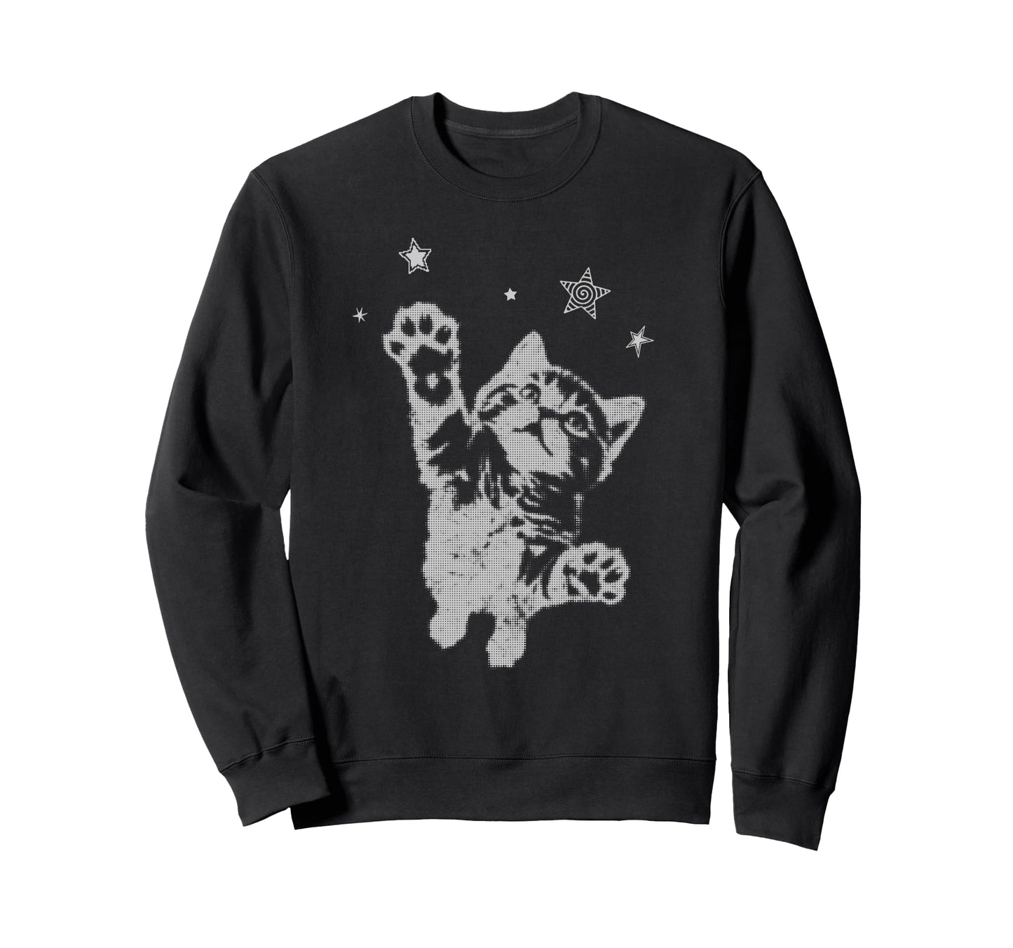 Y2K Cat Jumping Stars Silly 90S 2000S Sweatshirt - Custom Art Print Unisex - T-Shirt, Sweatshirt, Hoodie