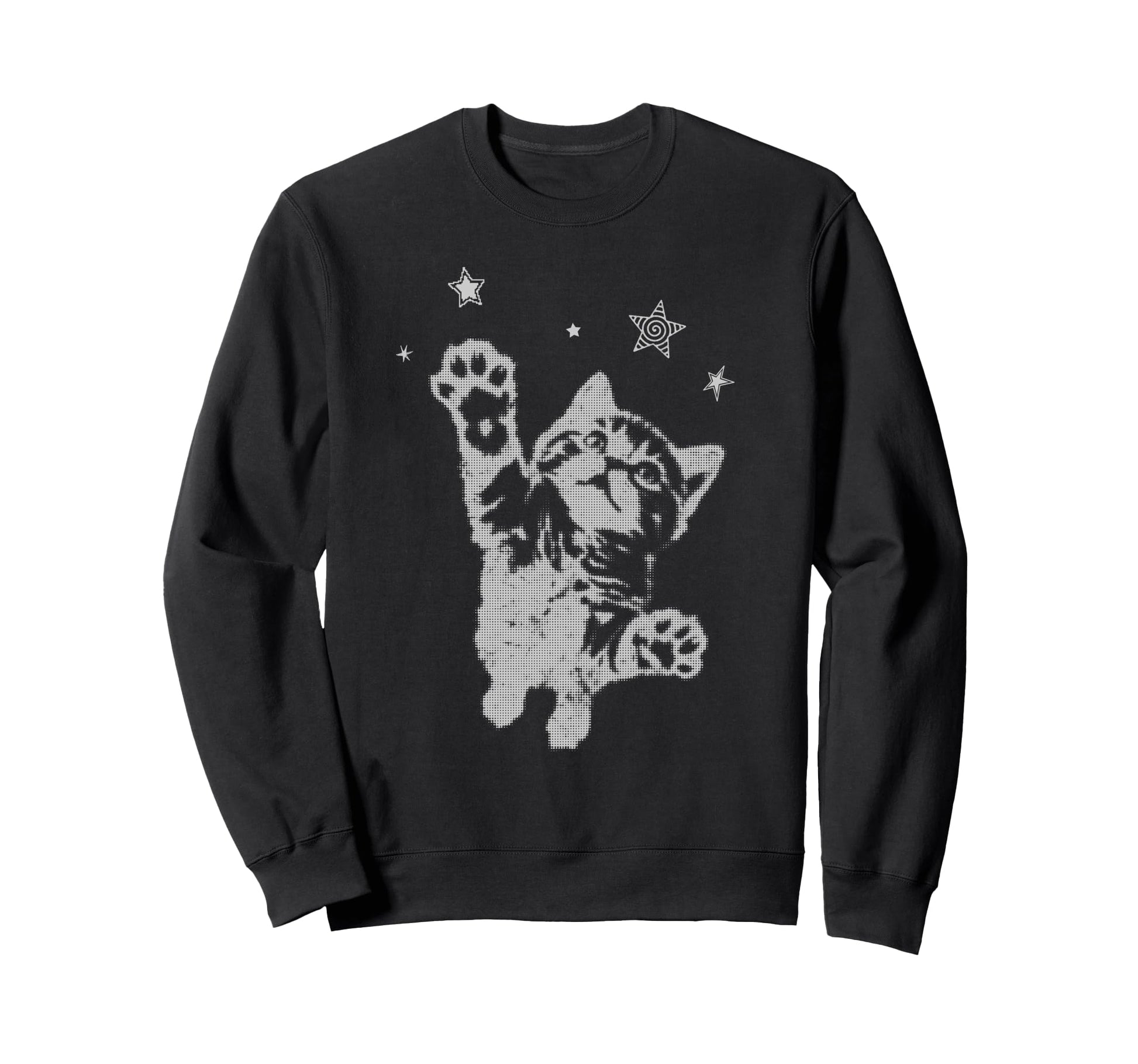 Y2K Cat Jumping Stars Silly 90S 2000S Sweatshirt - Custom Art Print Unisex - T-Shirt, Sweatshirt, Hoodie