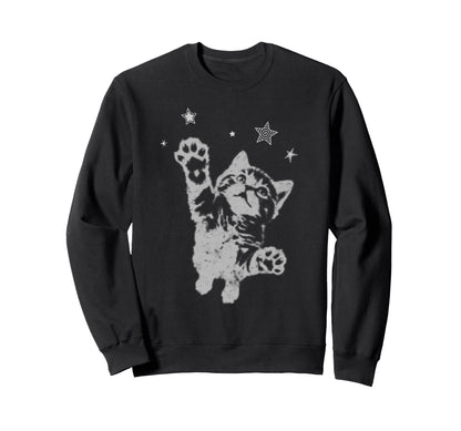 Y2K Cat Jumping Stars Silly 90S 2000S Sweatshirt - Custom Art Print Unisex - T-Shirt, Sweatshirt, Hoodie