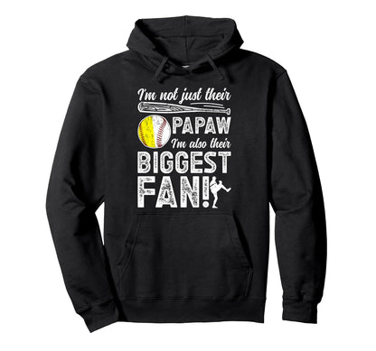 Their Biggest Fan Softball Baseball Hoodie - Minimalist Print Men Women - T-Shirt, Sweatshirt, Hoodie