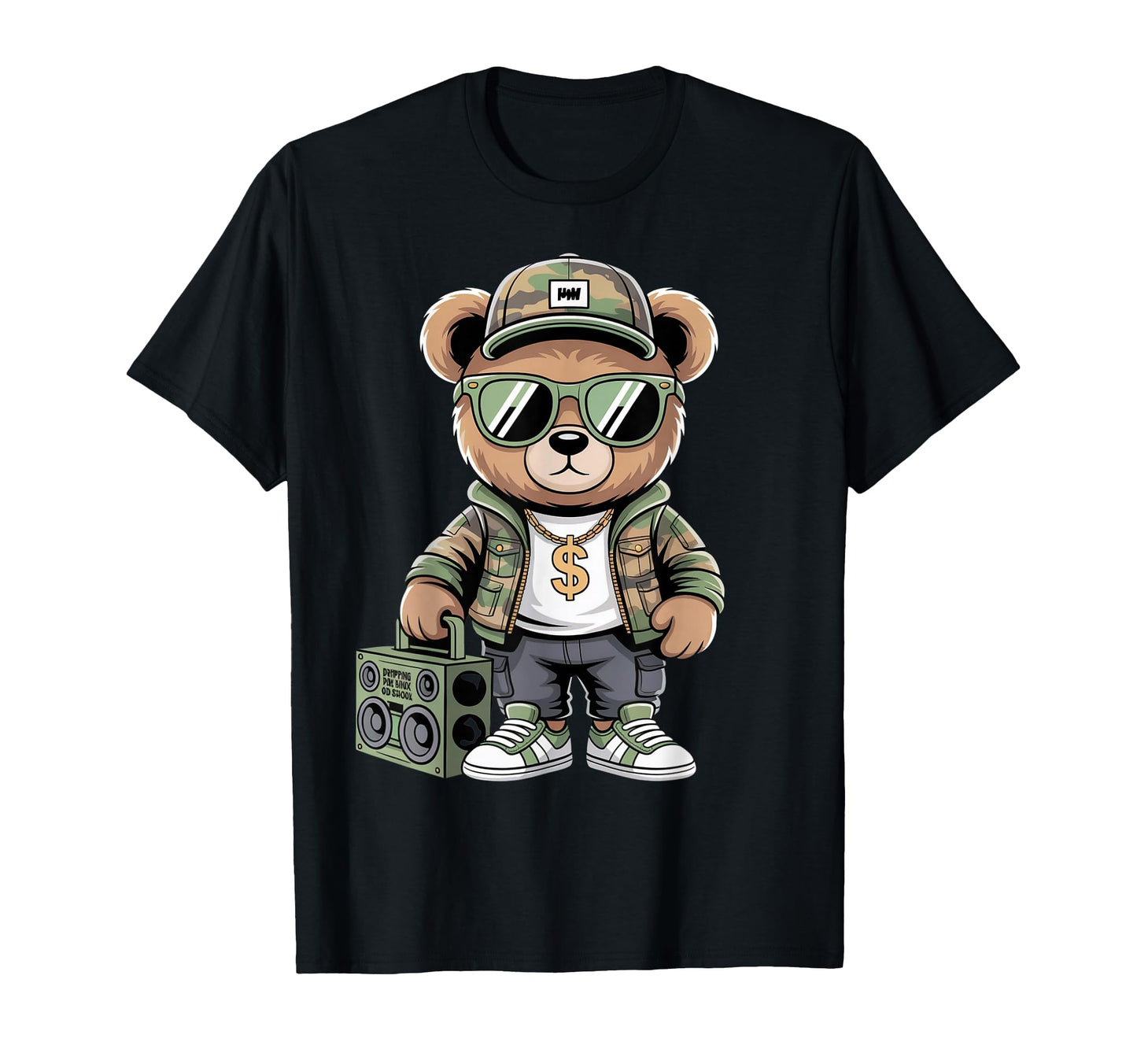 Camouflage Rapper Teddy Bear Camo T-Shirt - Fun Novelty Design Men Women - T-Shirt, Sweatshirt, Hoodie