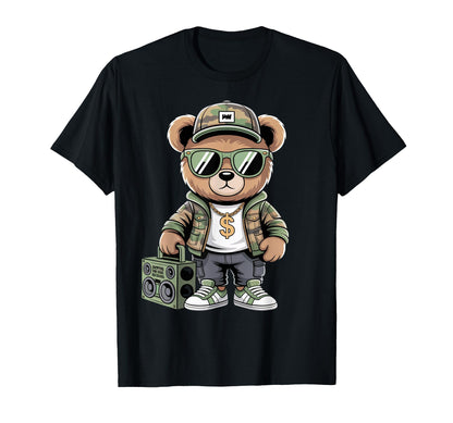 Camouflage Rapper Teddy Bear Camo T-Shirt - Fun Novelty Design Men Women - T-Shirt, Sweatshirt, Hoodie