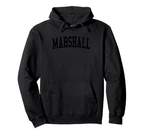 Marshall Mn Distressed Black Varsity Hoodie - Trendy Graphic Men Women - T-Shirt, Sweatshirt, Hoodie