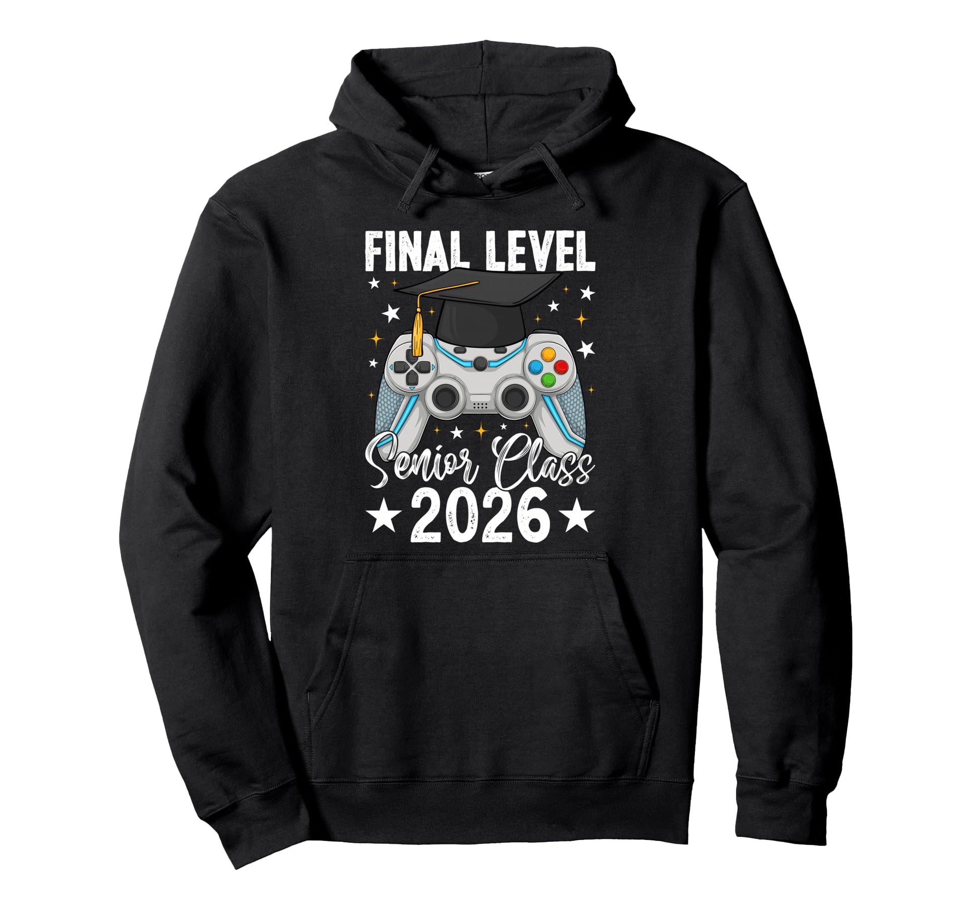 Final Level Senior Class 2026 Video Gamer Hoodie - Minimalist Print Unisex - T-Shirt, Sweatshirt, Hoodie