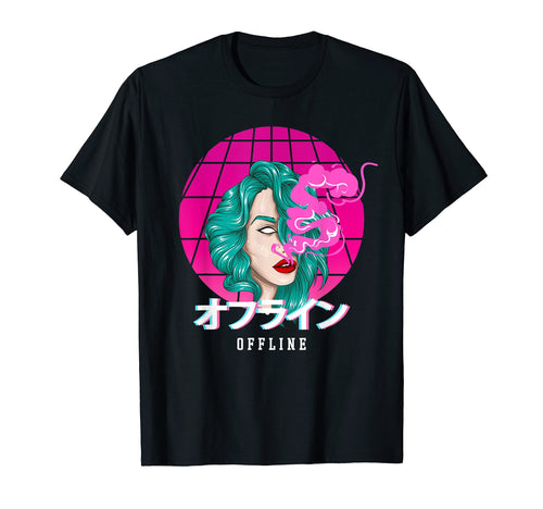 Offline Smoking Anime Japanese T-Shirt - Aesthetic Graphic Unisex - T-Shirt, Sweatshirt, Hoodie