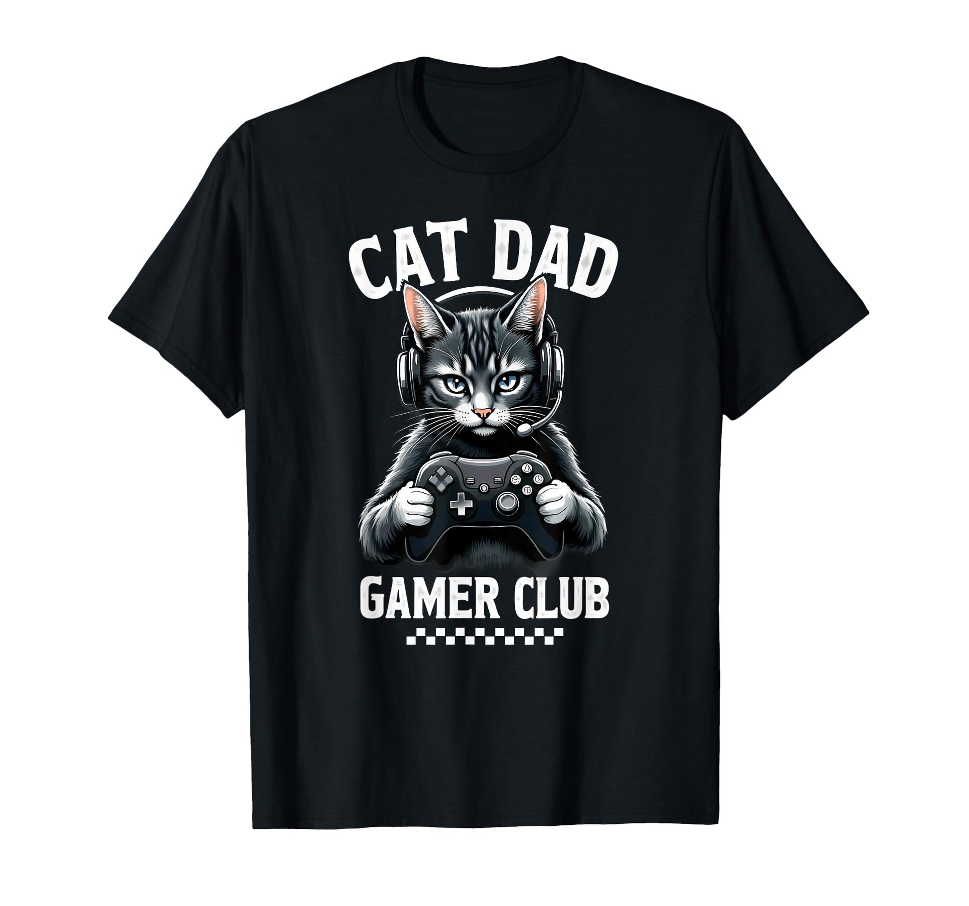 Cat Dad Gamer Club Video Game T-Shirt - Aesthetic Graphic Unisex - T-Shirt, Sweatshirt, Hoodie