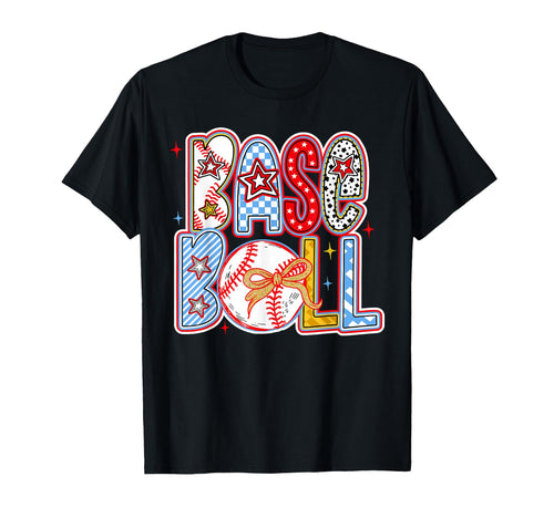 Baseball Coquette Bow Baseball Mom T-Shirt - Aesthetic Graphic for Adults - T-Shirt, Sweatshirt, Hoodie