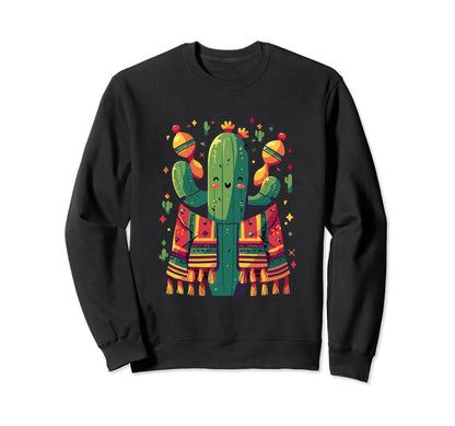 Cactus Maracas Serape Succulent Sweatshirt - Unique Graphic Men Women - T-Shirt, Sweatshirt, Hoodie