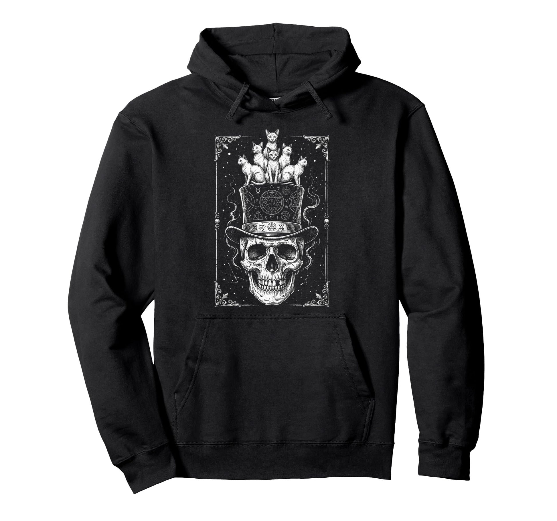 Skull Cat Skeleton Kitty Kitten Hoodie - Casual Everyday Wear for Adults - T-Shirt, Sweatshirt, Hoodie