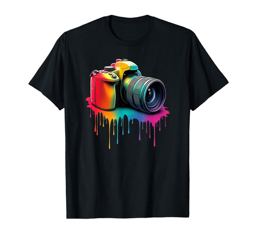 Photography Colorful Camera T-Shirt - Casual Everyday Wear for Adults - T-Shirt, Sweatshirt, Hoodie