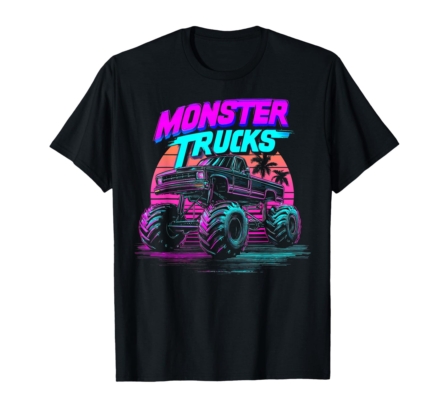 Monster Truck 4 Wheeler Vaporwave T-Shirt - Minimalist Print Unisex - T-Shirt, Sweatshirt, Hoodie