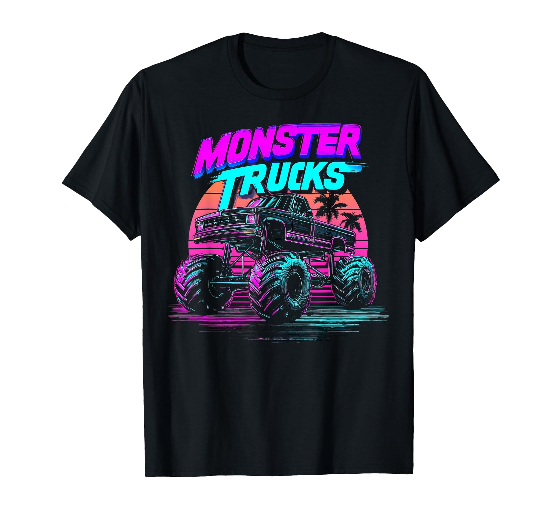 Monster Truck 4 Wheeler Vaporwave T-Shirt - Minimalist Print Unisex - T-Shirt, Sweatshirt, Hoodie