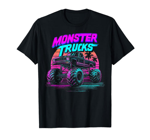 Monster Truck 4 Wheeler Vaporwave T-Shirt - Minimalist Print Unisex - T-Shirt, Sweatshirt, Hoodie