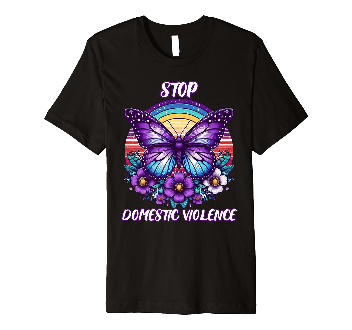 Womens Stop Domestic Violence T-Shirt - Fun Novelty Design for Adults - T-Shirt, Sweatshirt, Hoodie