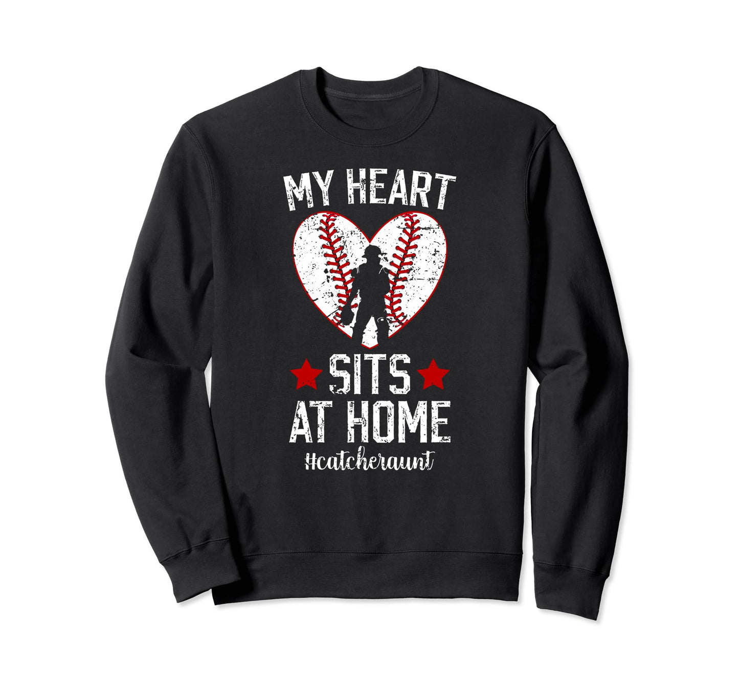 My Heart Sits Home Baseball Sweatshirt - Casual Everyday Wear Men Women - T-Shirt, Sweatshirt, Hoodie