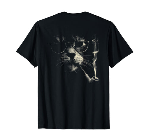 Cat Smoking Pipe Glasses Meme Grunge T-Shirt - Casual Everyday Wear Unisex - T-Shirt, Sweatshirt, Hoodie
