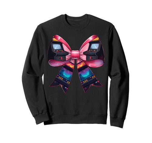 Coquette Bow Arcade Gaming Gamer Sweatshirt - Graphic Print Men Women - T-Shirt, Sweatshirt, Hoodie