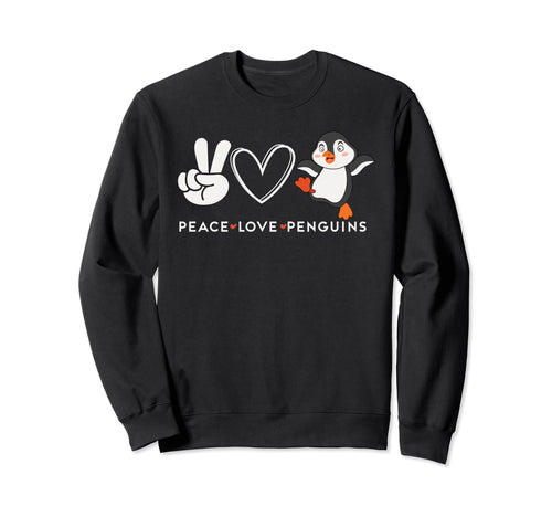 Peace Love Penguins Sweatshirt - Custom Art Print Unisex - T-Shirt, Sweatshirt, Hoodie