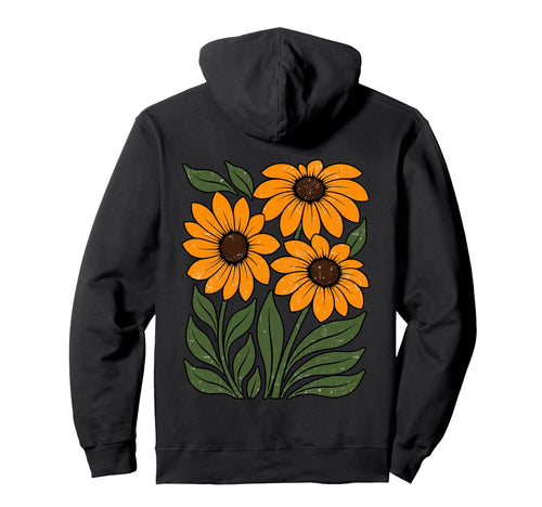 Sunflower Inspired Wildflower Nature Hoodie - Custom Art Print for Adults - T-Shirt, Sweatshirt, Hoodie