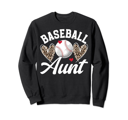 Baseball Aunt Heart Aunt Baseball Sweatshirt - Graphic Print for Adults - T-Shirt, Sweatshirt, Hoodie