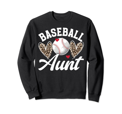 Baseball Aunt Heart Aunt Baseball Sweatshirt - Graphic Print for Adults - T-Shirt, Sweatshirt, Hoodie