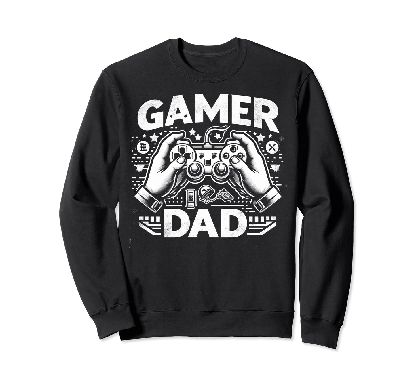 Gamer Dad Game Controller Gaming Sweatshirt - Custom Art Print Men Women - T-Shirt, Sweatshirt, Hoodie