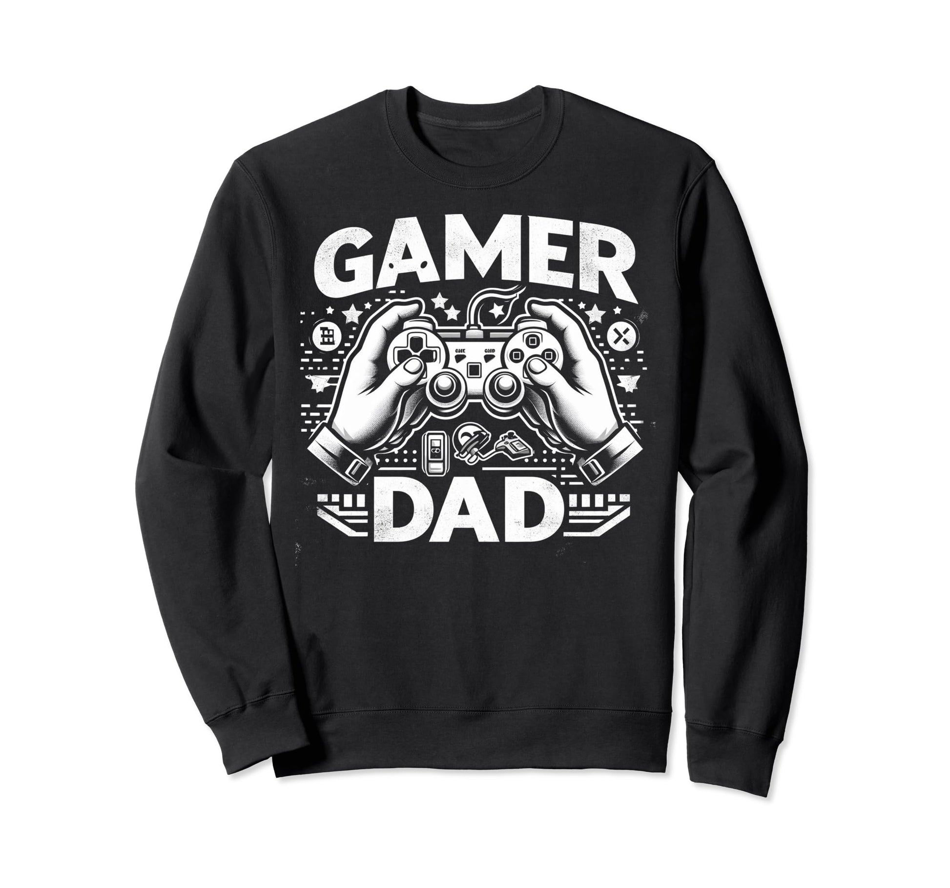 Gamer Dad Game Controller Gaming Sweatshirt - Custom Art Print Men Women - T-Shirt, Sweatshirt, Hoodie