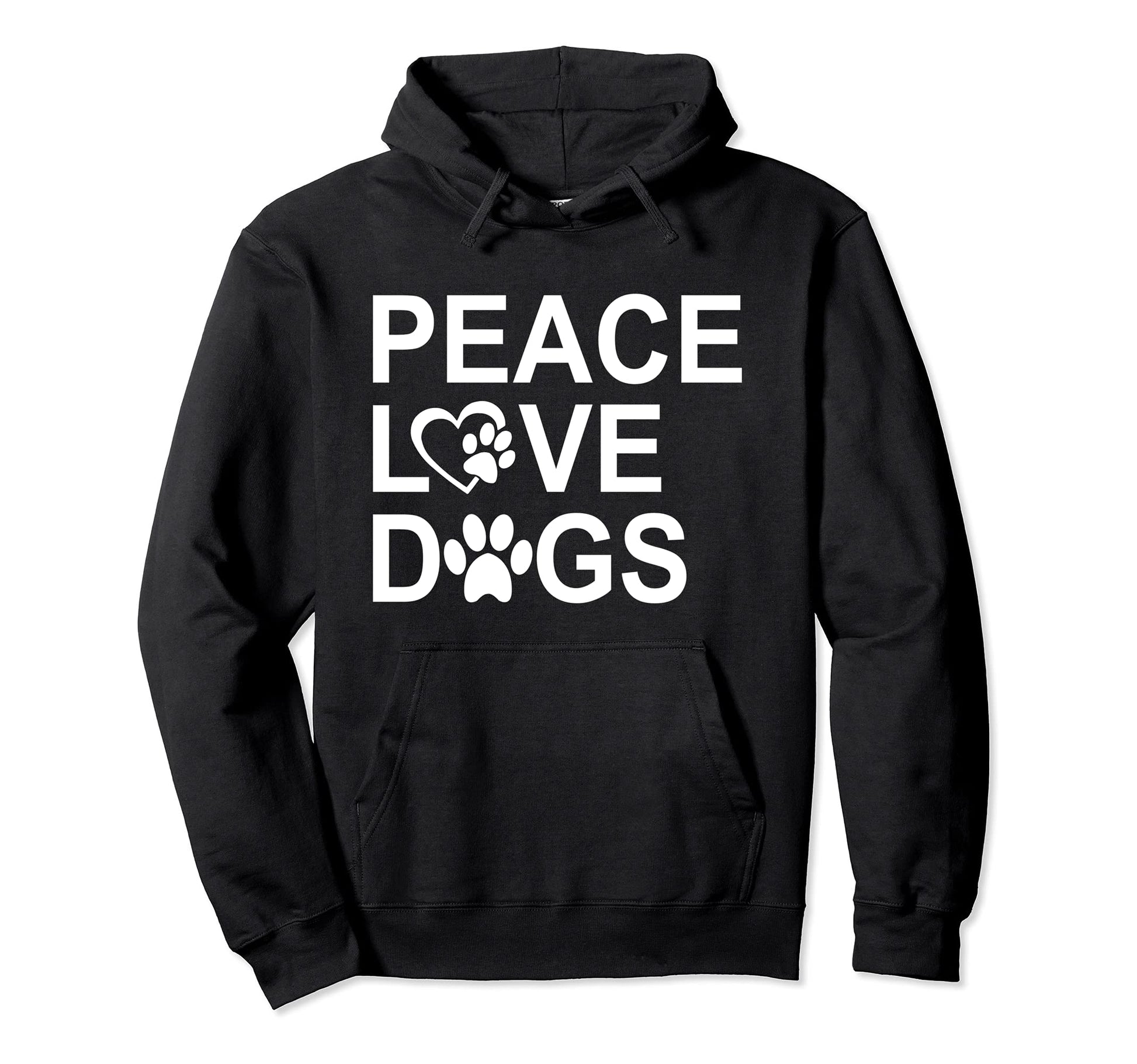 Peace Love Dogs Peace Love Paw Rescue Hoodie - Fun Novelty Design Unisex - T-Shirt, Sweatshirt, Hoodie