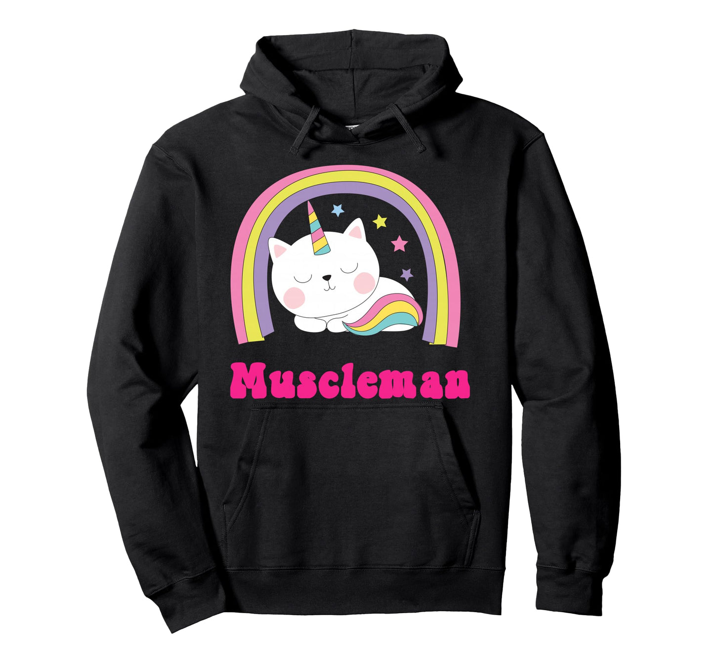 Muscleman Sarcastic Rainbow Funny Unicorn Hoodie - Trendy Graphic Unisex - T-Shirt, Sweatshirt, Hoodie