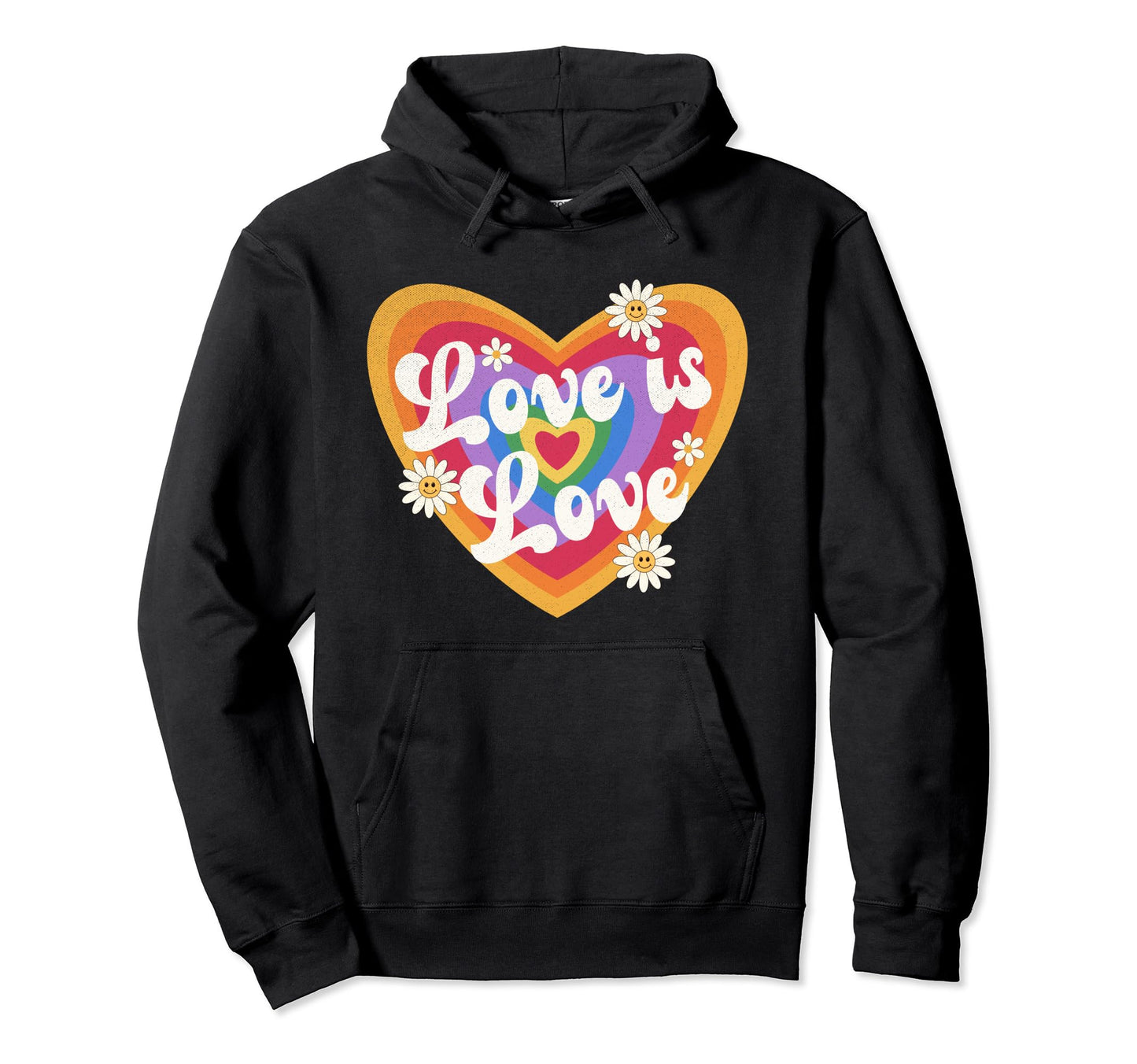 Rainbow Heart Love Is Love Lgbt Gay Hoodie - Casual Everyday Wear Unisex - T-Shirt, Sweatshirt, Hoodie