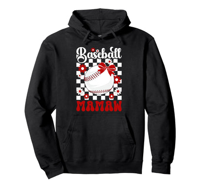 Baseball Mamaw Groovy Mamaw Baseball Hoodie - Graphic Print for Adults - T-Shirt, Sweatshirt, Hoodie