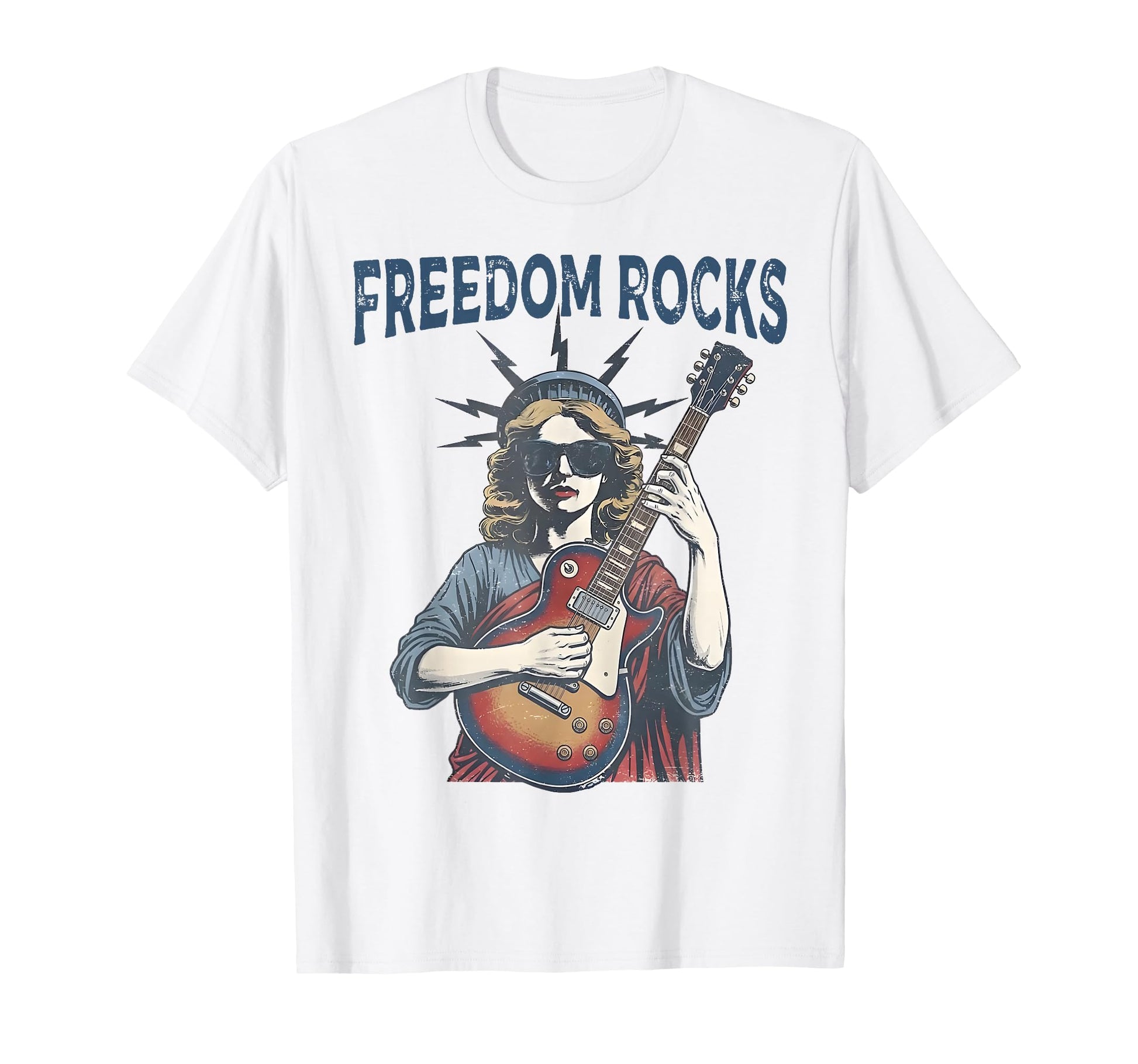 Freedom Rocks Statue Liberty T-Shirt - Casual Everyday Wear for Adults - T-Shirt, Sweatshirt, Hoodie