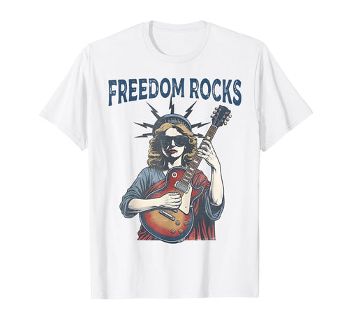 Freedom Rocks Statue Liberty T-Shirt - Casual Everyday Wear for Adults - T-Shirt, Sweatshirt, Hoodie