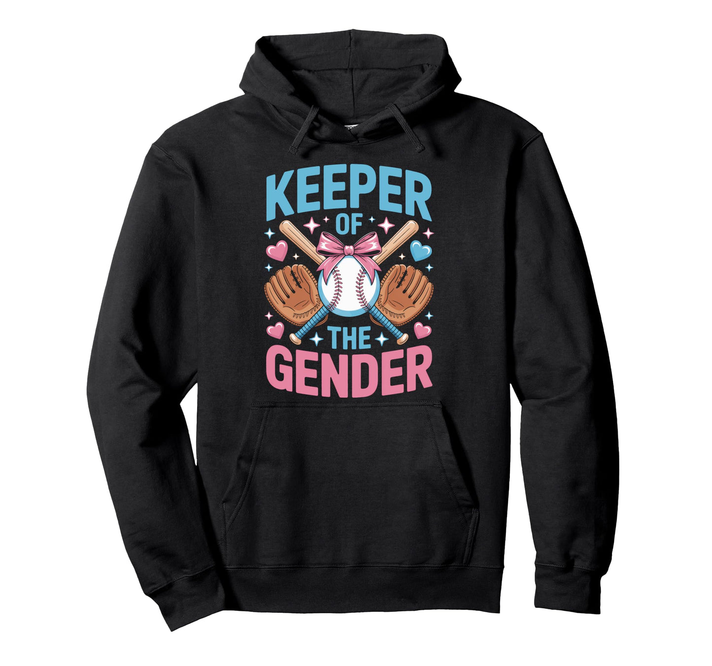 Baseball Reveal Keeper Gender Hoodie - Fun Novelty Design for Adults - T-Shirt, Sweatshirt, Hoodie