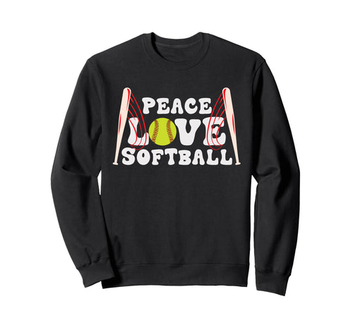 Peace Love Softball Sweatshirt - Streetwear Style Unisex - T-Shirt, Sweatshirt, Hoodie