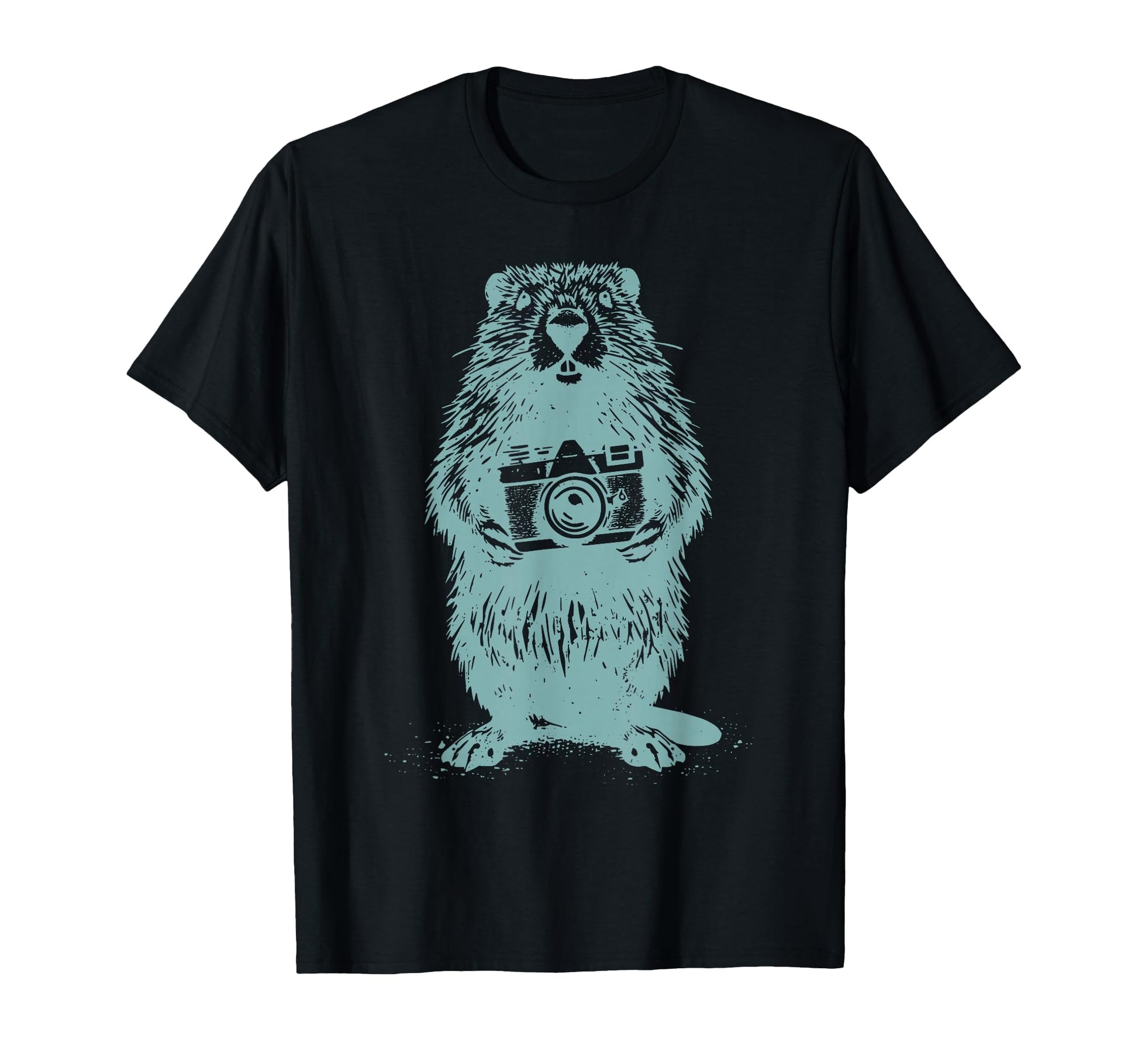 Beaver Holding Camera Photography T-Shirt - Aesthetic Graphic Men Women - T-Shirt, Sweatshirt, Hoodie
