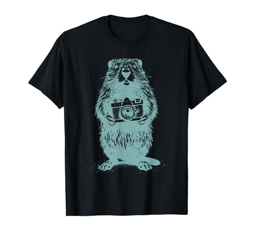 Beaver Holding Camera Photography T-Shirt - Aesthetic Graphic Men Women - T-Shirt, Sweatshirt, Hoodie