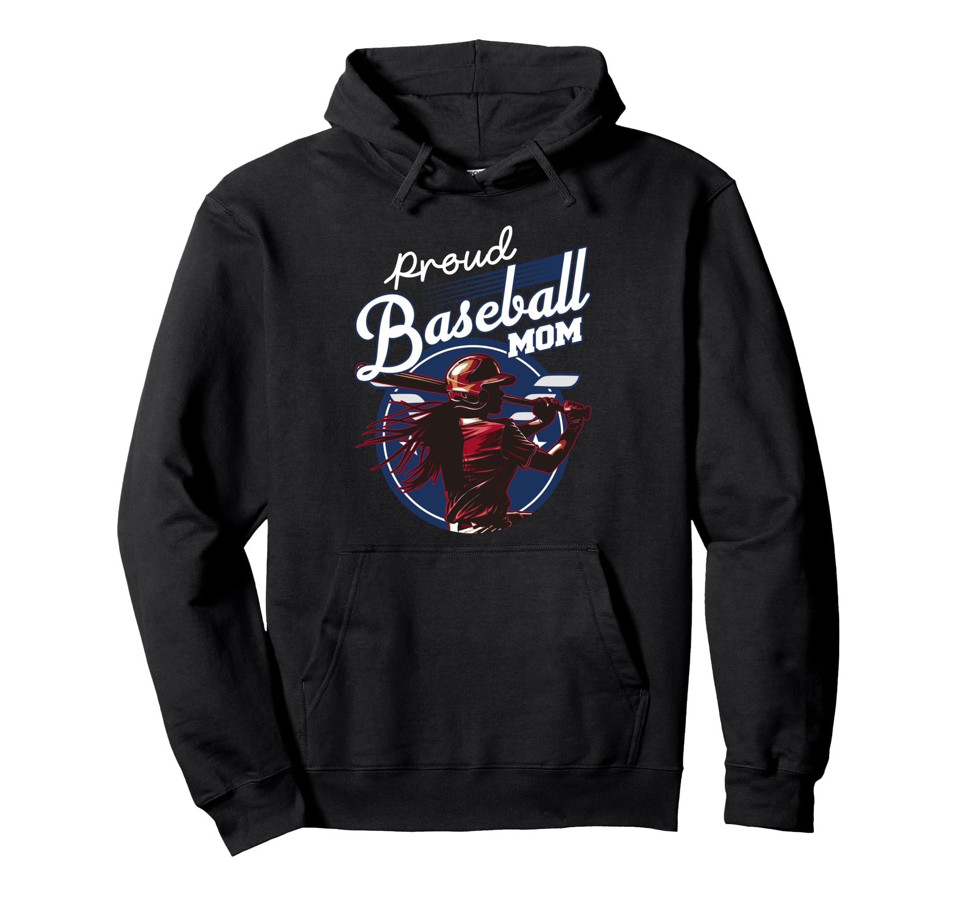 Proud Baseball Mom Sports Parent Hoodie - Fun Novelty Design for Adults - T-Shirt, Sweatshirt, Hoodie