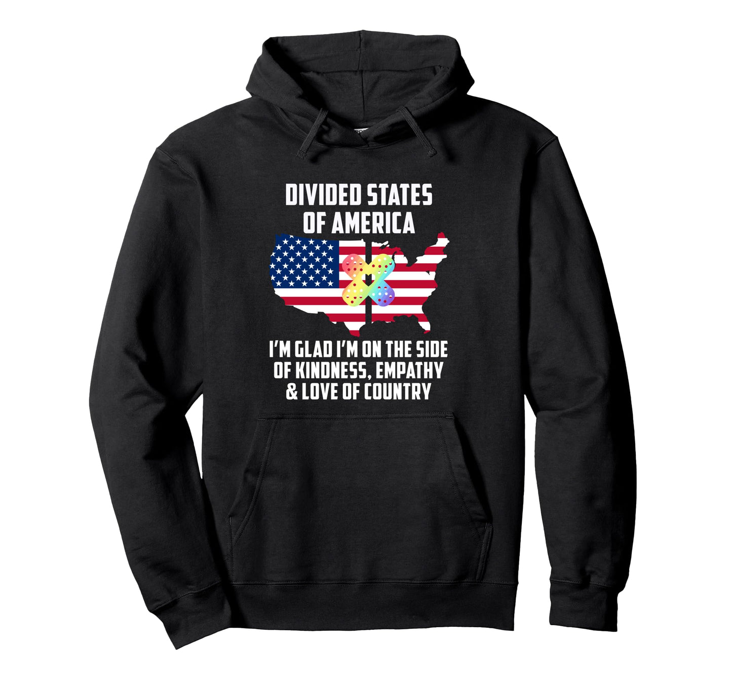 Divided States America Patriotic Hoodie - Casual Everyday Wear Men Women - T-Shirt, Sweatshirt, Hoodie